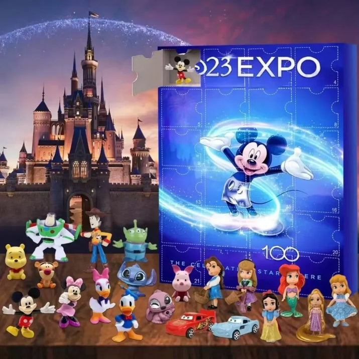 MINISO Stitch Adventskalender, Cartoon-Puppe, Weihnachtsatmosphäre, Dekorative Geschenke, Neujahr, 24 Tage, Countdown, Überraschung, Blindbox